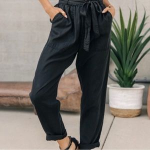 Sundance Tencel Black Joggers with Zip Pockets